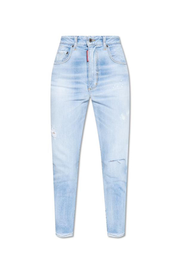 Light blue 'Twiggy High Waist Cropped' jeans Dsquared2 - TEEN Leggings aus  Kunstleder Schwarz - SchaferandweinerShops Canada